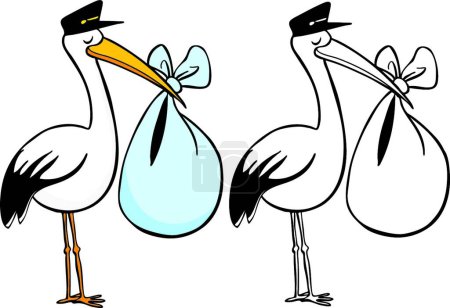 Illustration for Stork, colorful vector illustration - Royalty Free Image