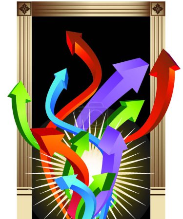 Ilustración de Puerta al éxito, ilustración de vectores de colores - Imagen libre de derechos