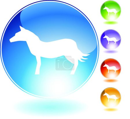 Téléchargez les illustrations : Icône de cristal de cheval, illustration vectorielle - en licence libre de droit
