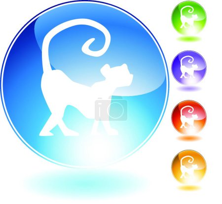 Illustration for Monkey Crystal Icon, vector illustration - Royalty Free Image