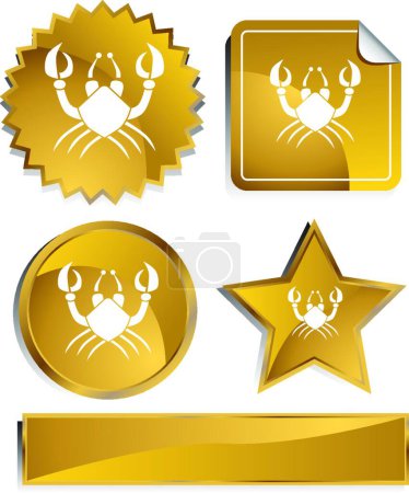 Illustration for Golden badges set, vector illustration - Royalty Free Image