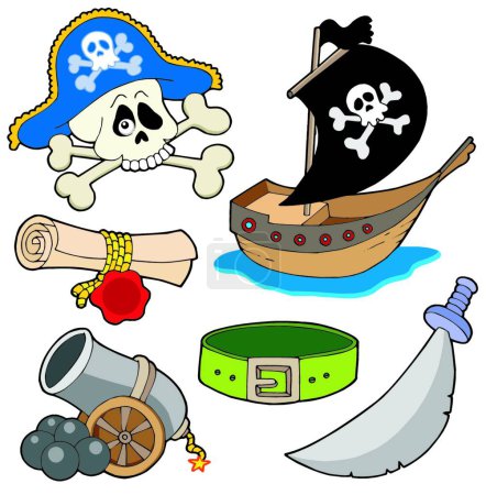 Ilustración de Colección pirata, ilustración vectorial gráfica - Imagen libre de derechos
