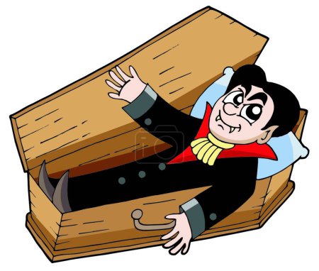 Illustration for Vampire in coffin, graphic vector illustration - Royalty Free Image