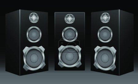 Illustration for Black speakers, graphic vector illustration - Royalty Free Image