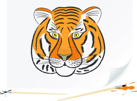 Ilustración de Tigre animal, diseño de ilustración vectorial - Imagen libre de derechos