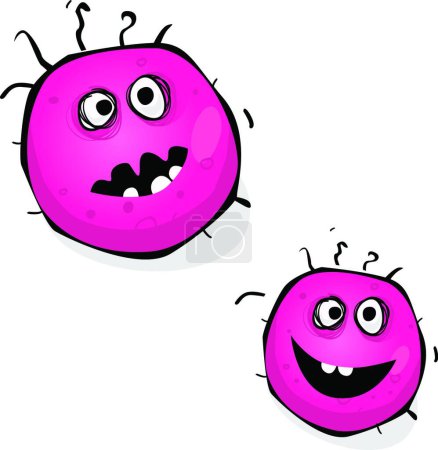 Téléchargez les illustrations : Illustration vectorielle colorée de bactéries - en licence libre de droit