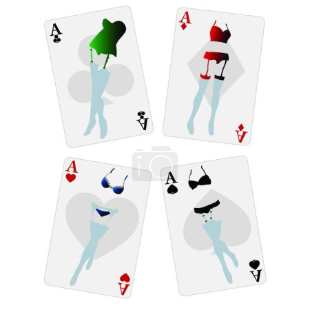 Illustration for Fancy playing cards, graphic vector illustration - Royalty Free Image