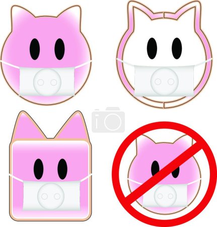 Illustration for Swine Flu Pigs, simple vector illustration - Royalty Free Image