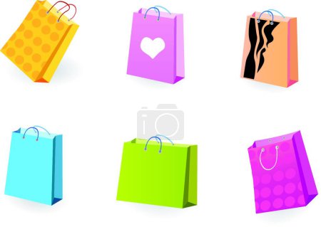 Illustration for Designer Shopping bags icons - Royalty Free Image