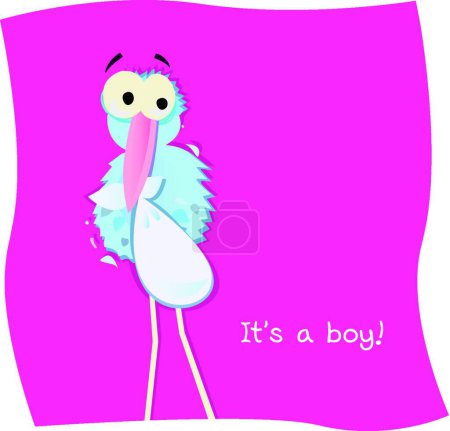 Illustration for Stork with child, graphic vector illustration - Royalty Free Image