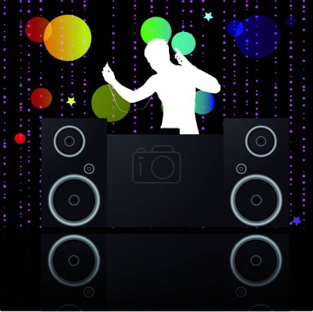Ilustración de Cartel musical. DJ. ilustración vector moderno - Imagen libre de derechos