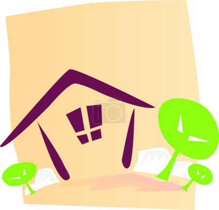 Ilustración de Resumen vector de color icono de bienes raíces - Imagen libre de derechos