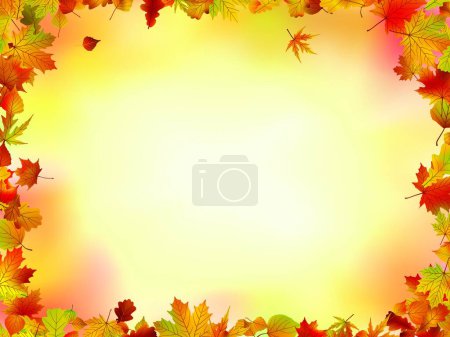 Illustration for Fall leaves frame, graphic vector illustration - Royalty Free Image