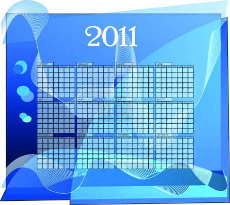 Téléchargez les illustrations : Calender 2011, illustration vectorielle graphique - en licence libre de droit