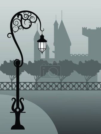 Illustration for Street lamp, graphic vector illustration - Royalty Free Image