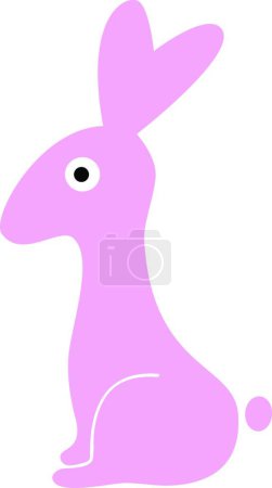 Illustration for Pink rabbit, simple vector illustration - Royalty Free Image