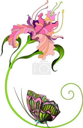 Ilustración de Hermoso flores plantilla vector ilustración - Imagen libre de derechos