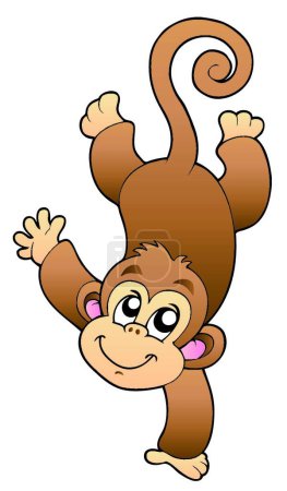 Illustration for Funny cute monkey, vector simple design - Royalty Free Image