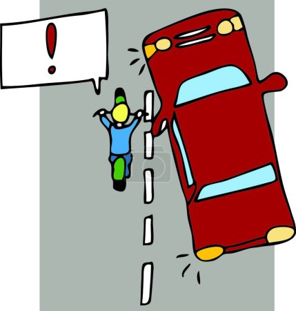 Ilustración de Accidente de motocicleta, diseño simple vector - Imagen libre de derechos
