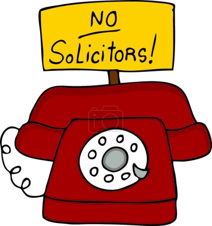 Téléchargez les illustrations : No Solicitors Téléphone, illustration vectorielle graphique - en licence libre de droit