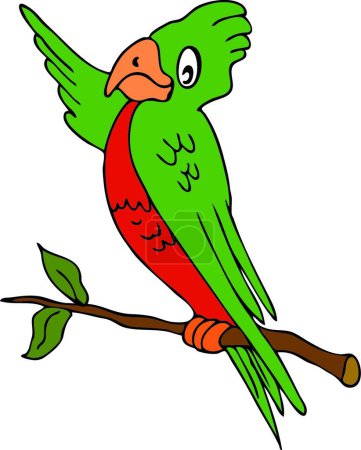 Illustration for Pointing Parrot, graphic vector illustration - Royalty Free Image