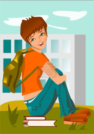 Illustration for Student, graphic vector illustration - Royalty Free Image