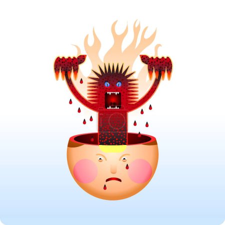 Illustration for Angry inside, graphic vector illustration - Royalty Free Image