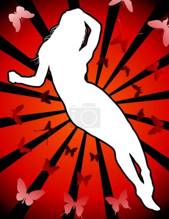 Illustration for Sexy woman silhouette, graphic vector illustration - Royalty Free Image