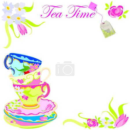 Illustration for Tea time, graphic vector illustration - Royalty Free Image