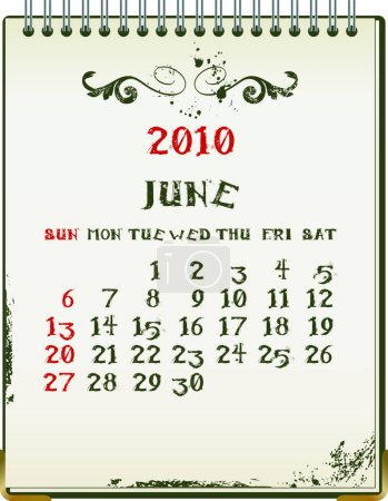 Illustration for Calendar on 2010 vector illustration - Royalty Free Image