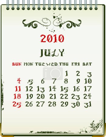 Illustration for Calendar on 2010 vector illustration - Royalty Free Image