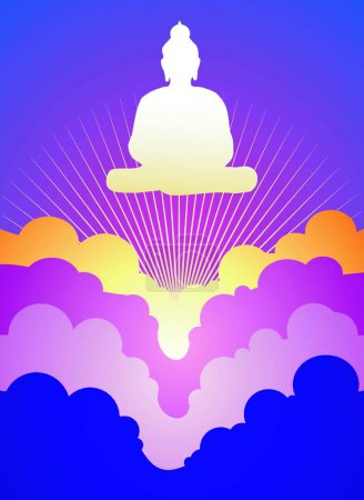 Ilustración de Buda al amanecer vector ilustración - Imagen libre de derechos