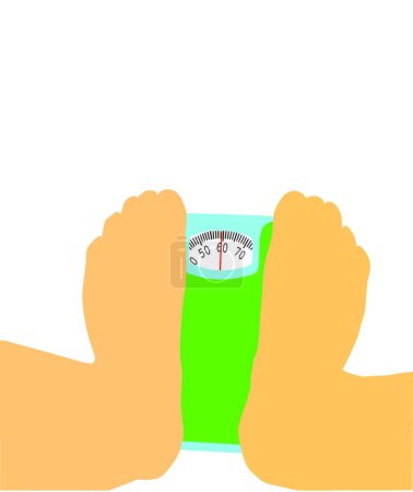 Illustration for Checking the weight, graphic vector illustration - Royalty Free Image