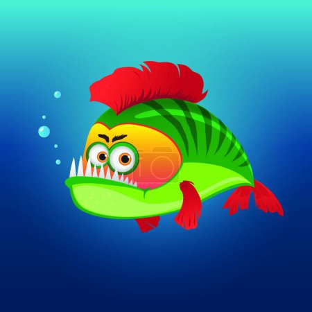 Illustration for Green fish modern vector illustration - Royalty Free Image