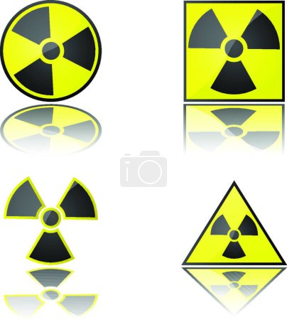 Illustration for Radioactive symbols, vector simple design - Royalty Free Image