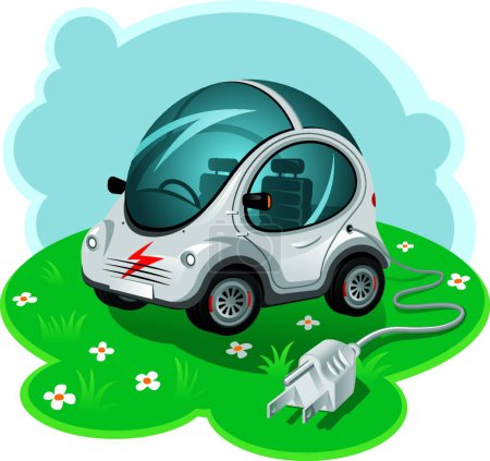 Illustration for Electric Car modern vector illustration - Royalty Free Image