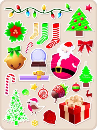 Ilustración de Tarjeta de felicitación navideña. plantilla de tarjeta de vacaciones de invierno. Colorido vector - Imagen libre de derechos