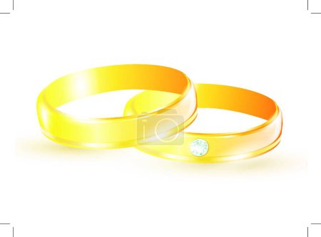 Illustration for Wedding rings, vector simple design - Royalty Free Image