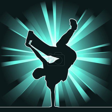 Ilustración de Silueta de baile, vector de breakdance ilustración - Imagen libre de derechos