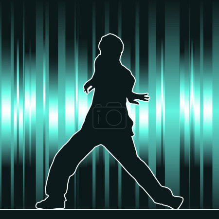 Ilustración de Silueta de baile, ilustración vector hip-hop - Imagen libre de derechos