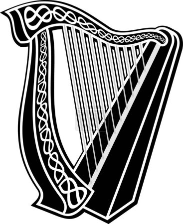 Téléchargez les illustrations : Icône harpe, illustration vectorielle - en licence libre de droit