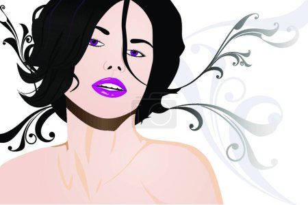 Illustration for Brunette woman, graphic vector illustration - Royalty Free Image