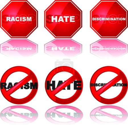 Ilustración de Detener la discriminación, ilustración vectorial colorido - Imagen libre de derechos