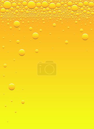Ilustración de Ilustración de gotas de agua líquidas amarillas, fondo para espacio de copia - Imagen libre de derechos