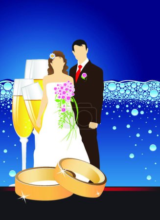 Illustration for Wedding background, simple vector illustration - Royalty Free Image