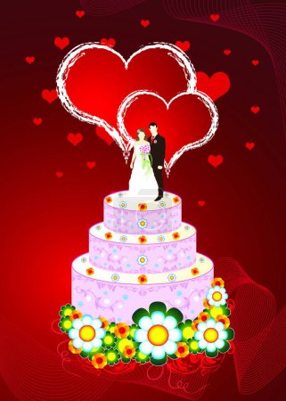 Ilustración de Fondo de la boda, ilustración vectorial de color - Imagen libre de derechos