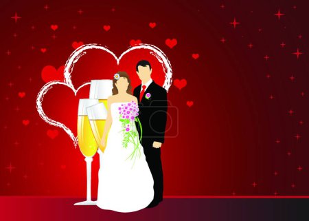 Illustration for Wedding background, stylish vector illustration - Royalty Free Image