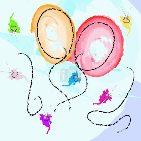 Photo pour "Carte de célébration avec ballons" - image libre de droit