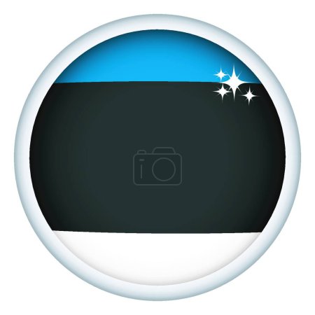 Illustration for Estonian flag button vector illustration - Royalty Free Image