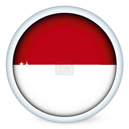 Ilustración de Botón bandera de Mónaco, ilustración vectorial - Imagen libre de derechos